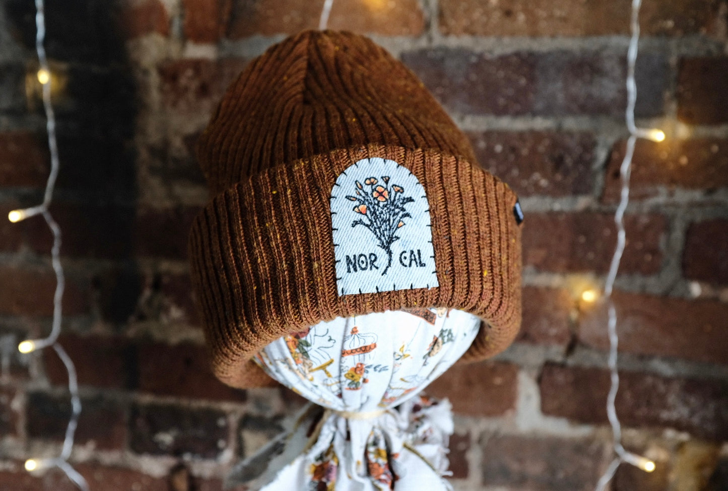 NorCal Poppies Patch Beanie