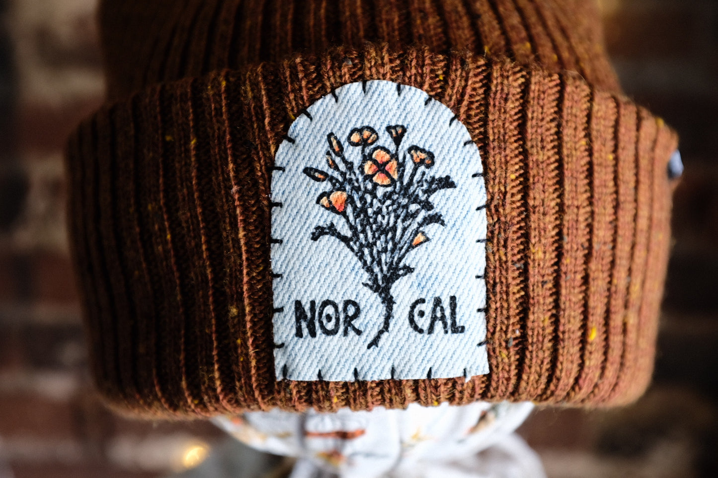 NorCal Poppies Patch Beanie