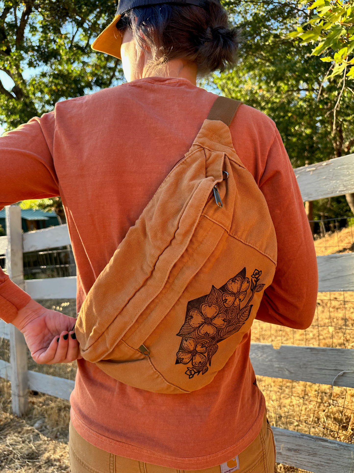 Dogwood Canvas Oversized-Fanny Bag