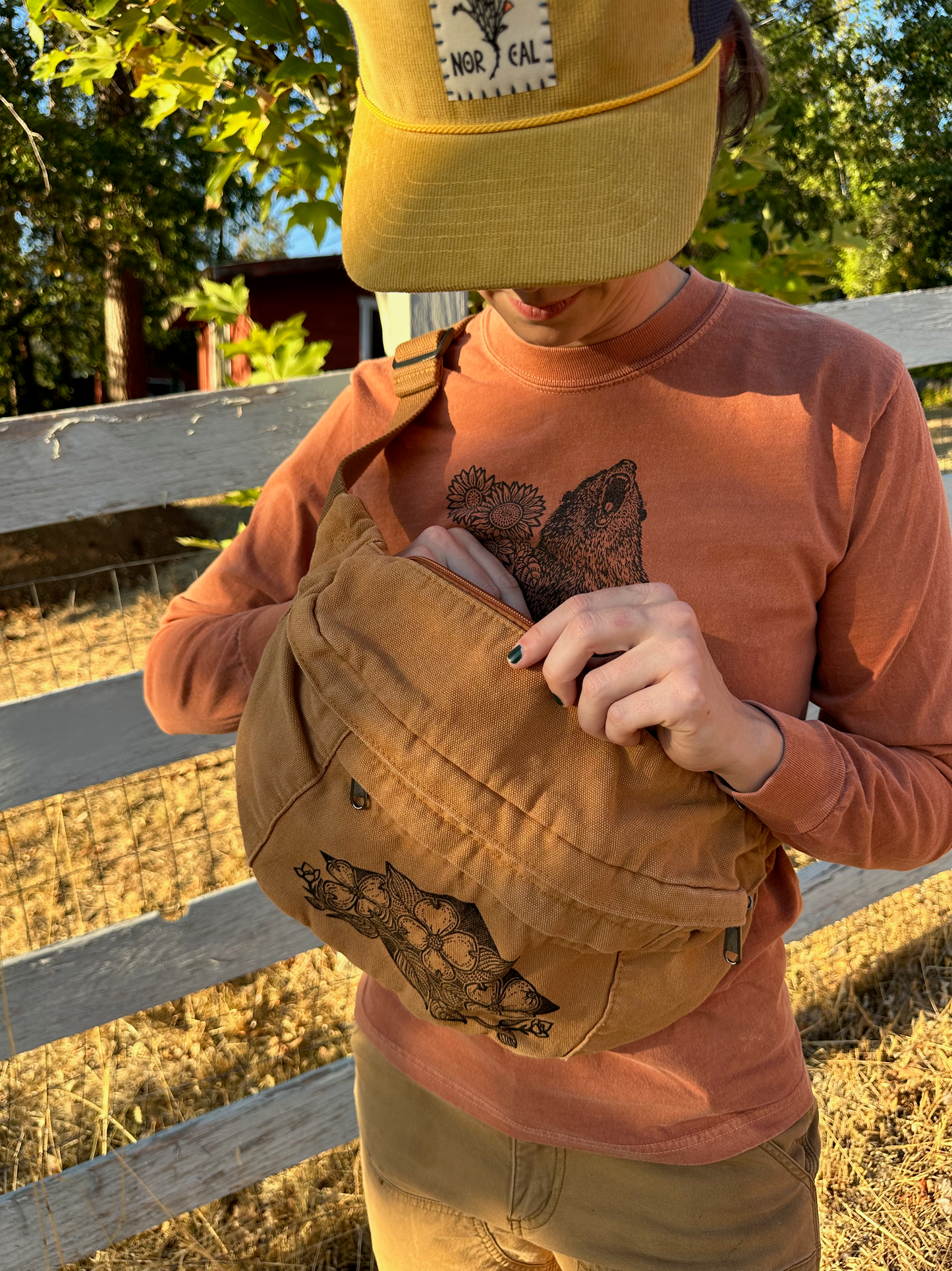 Dogwood Canvas Oversized-Fanny Bag
