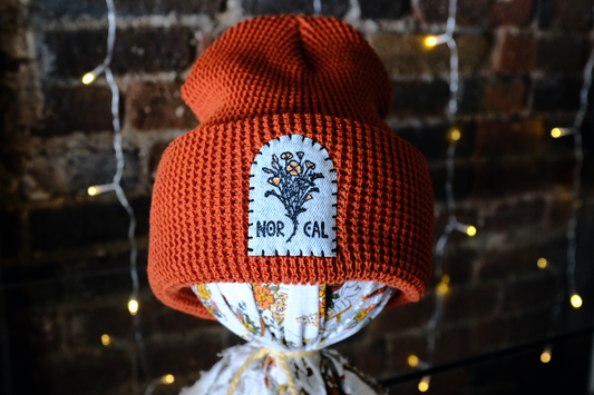 NorCal Poppies Patch Beanie