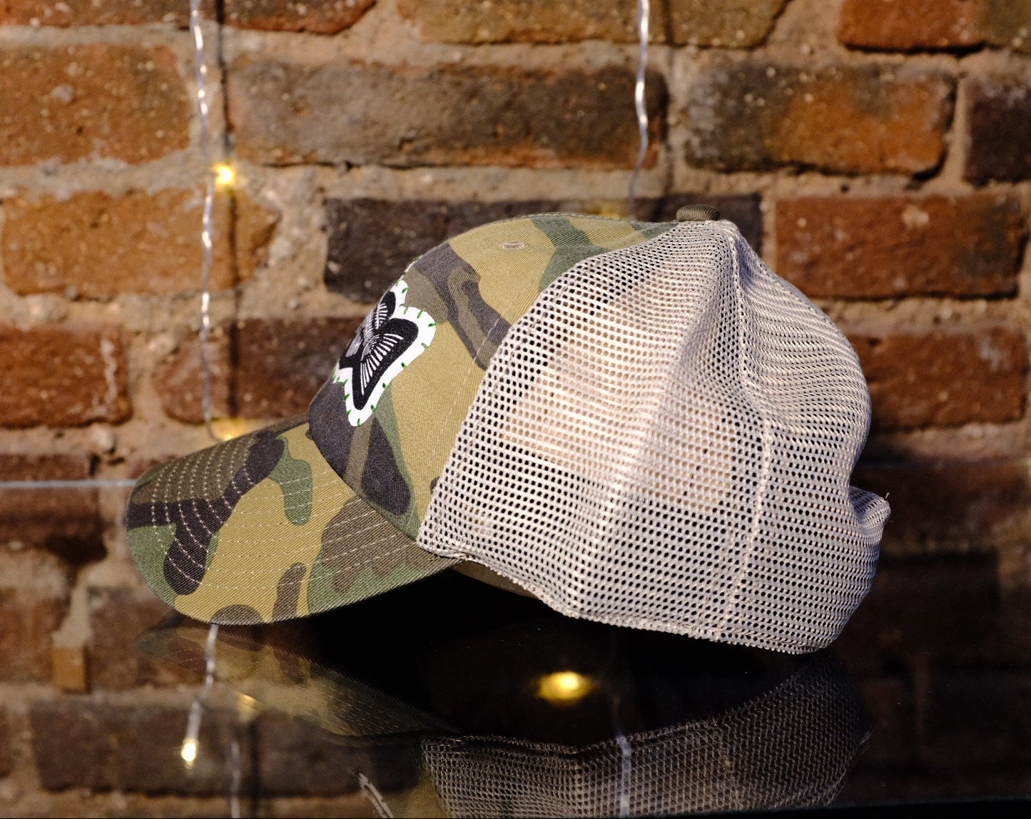 Fish Bones Camo Mesh Baseball Cap