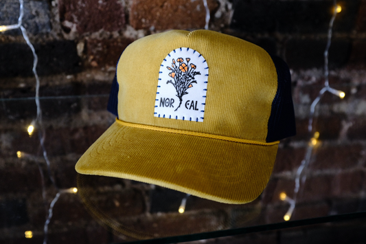 NorCal Poppies Corduroy Trucker Hat