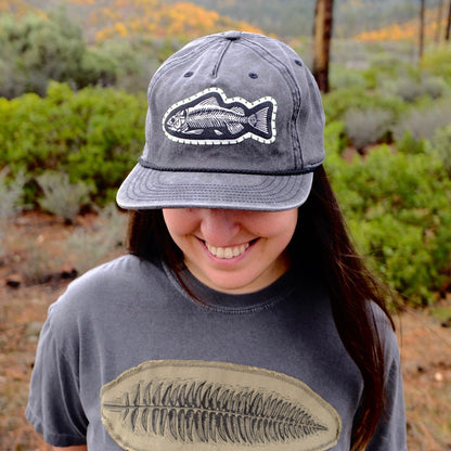 Fish Bones Mid-Profile Rope Trucker Hat - Grey