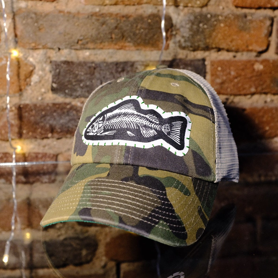 Fish Bones Camo Mesh Baseball Cap