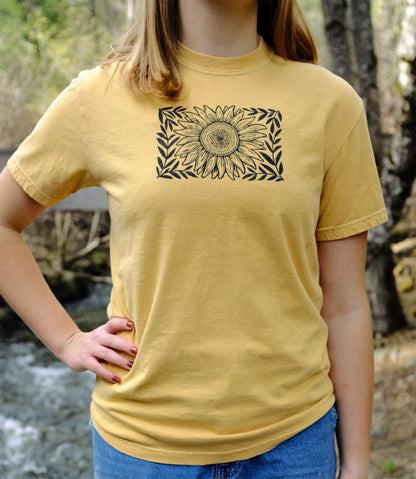 Sunflower & Sage Hand-Printed Tees