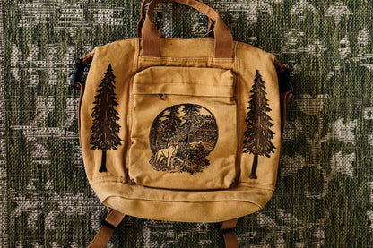 Mountain Lion Canvas Backpack