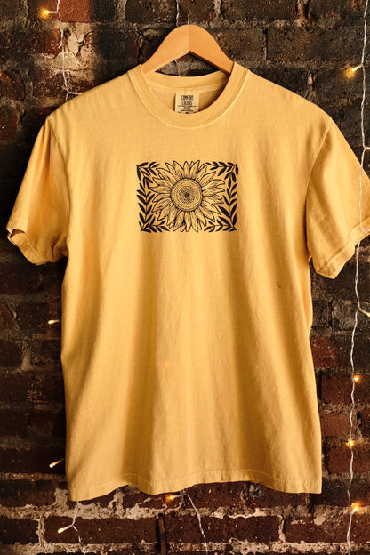 Sunflower & Sage Hand-Printed Tees