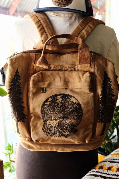 Mountain Lion Canvas Backpack