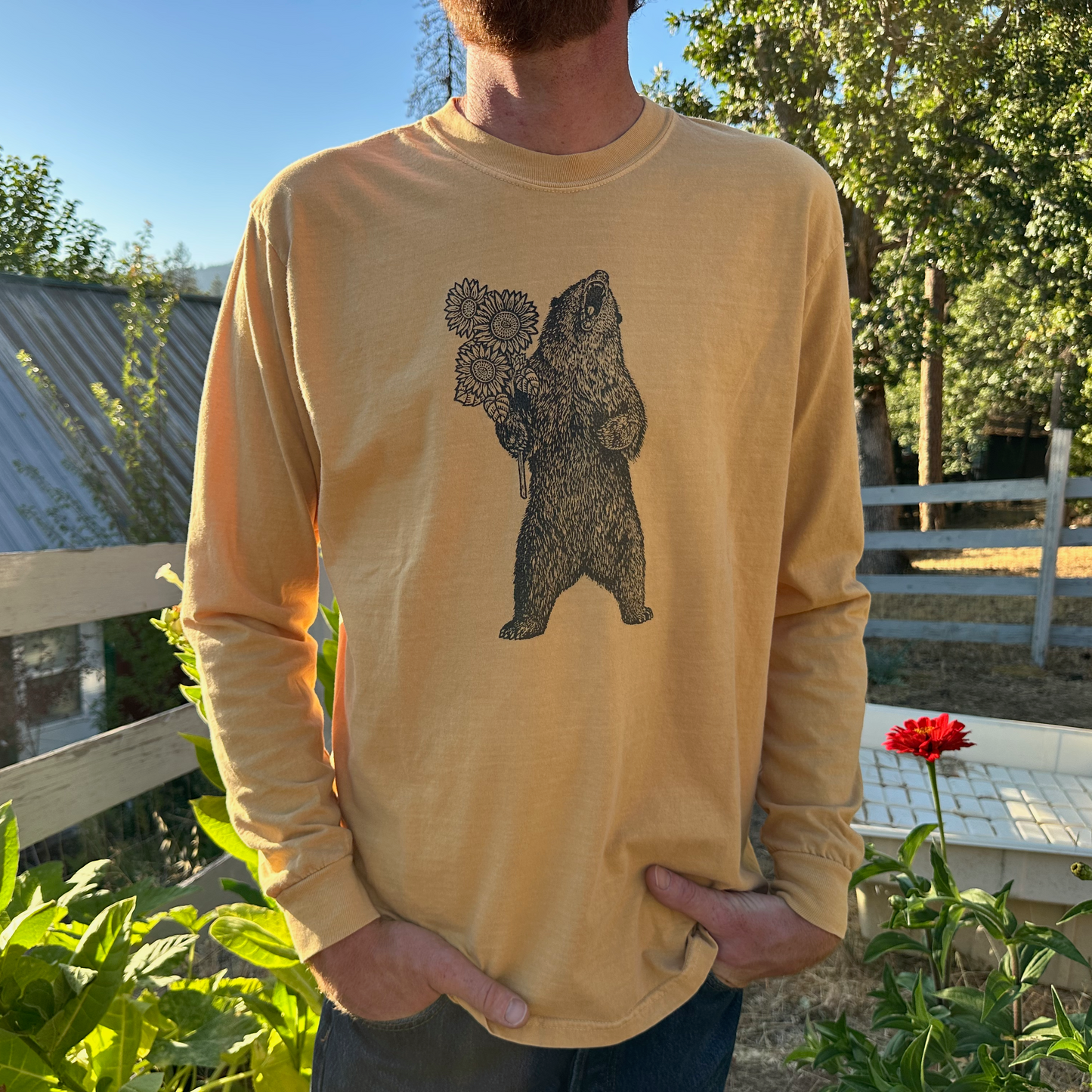 Sunflower Bear Long-Sleeve T-Shirts