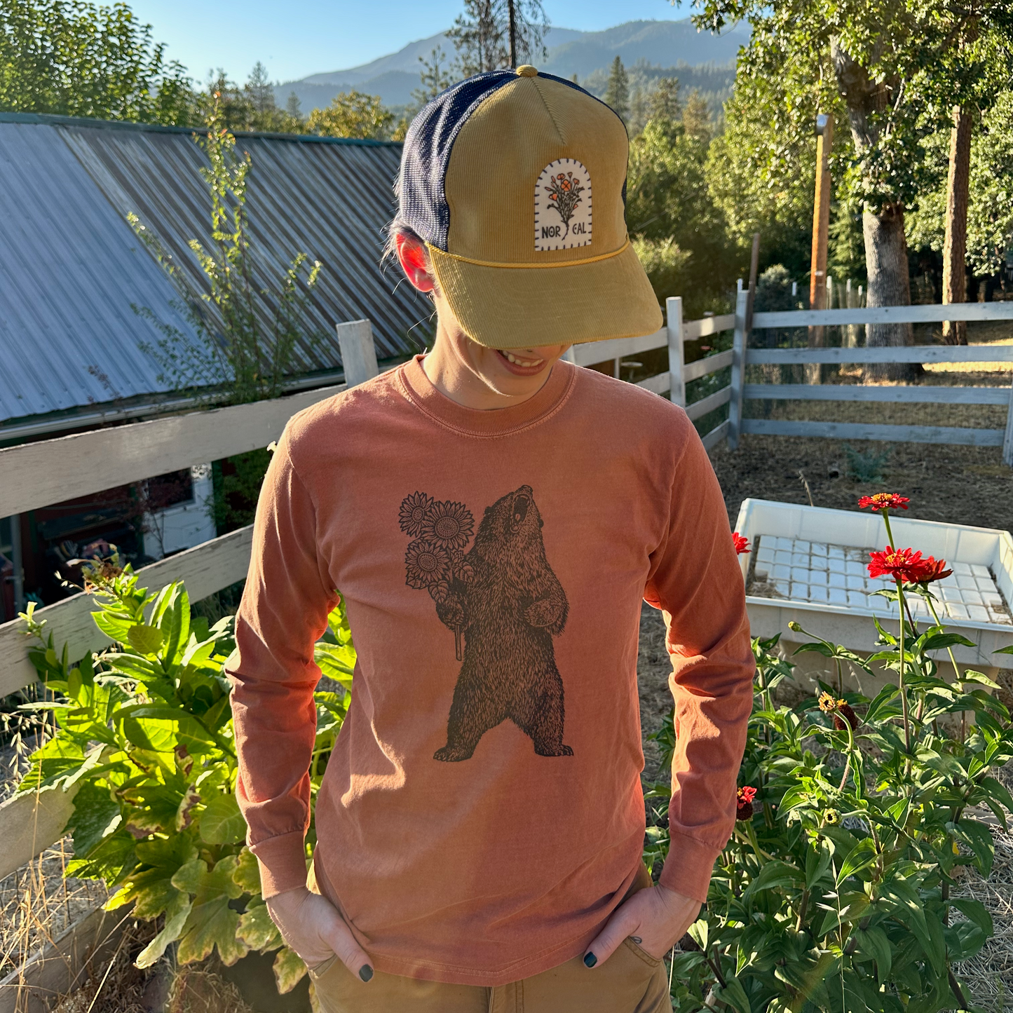 Sunflower Bear Long-Sleeve T-Shirts