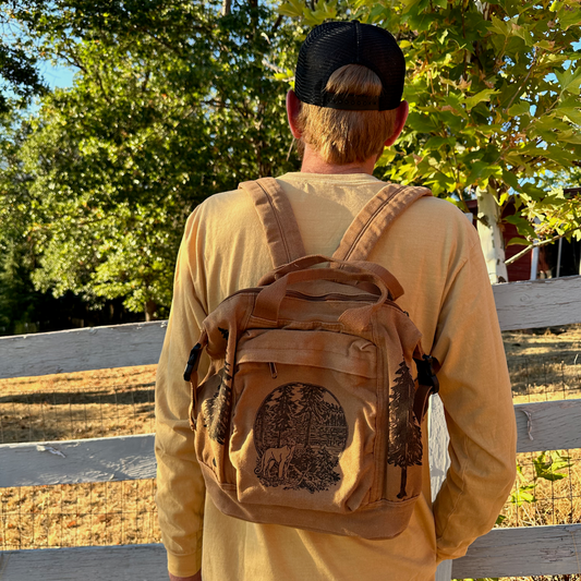Mountain Lion Canvas Backpack