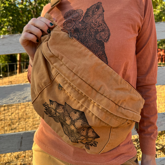 Dogwood Canvas Oversized-Fanny Bag