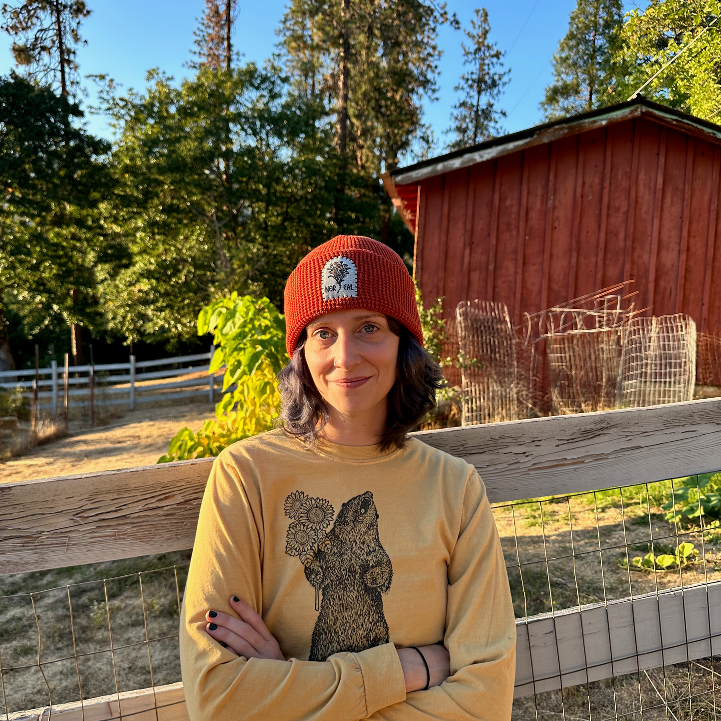 NorCal Poppies Patch Beanie