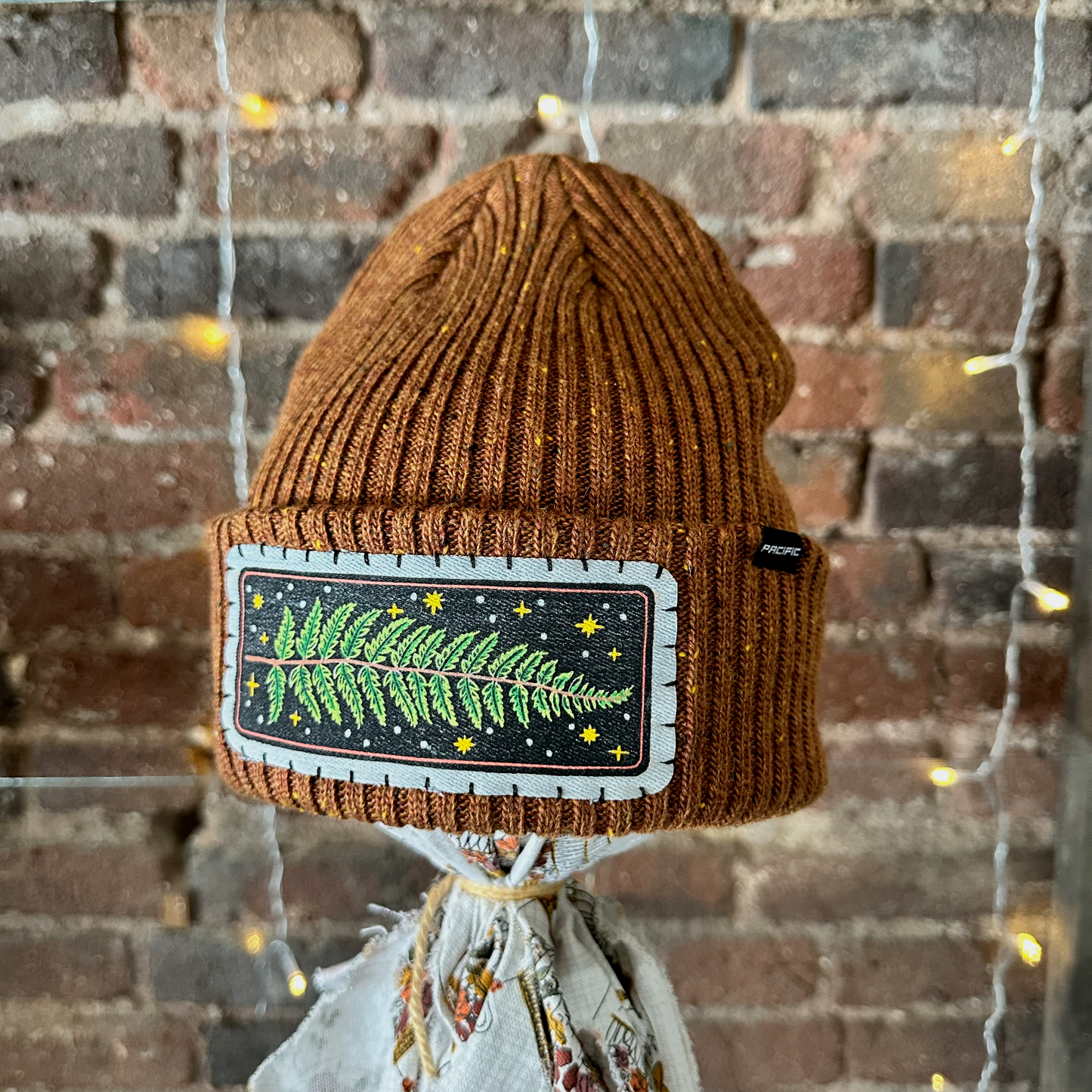 Fern & Stars Caramel Tweed Beanie