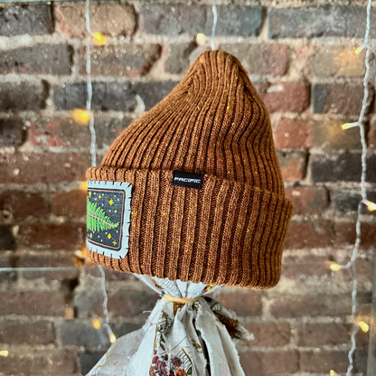 Fern & Stars Caramel Tweed Beanie